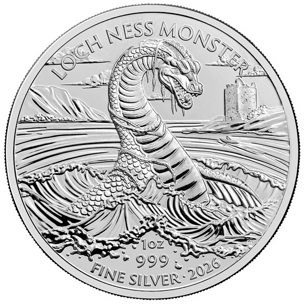 2026 UK 1oz Silver Legendary Creatures - Loch Ness Monster 2026 UK 1oz Silver Legendary Creatures - Loch Ness Monster